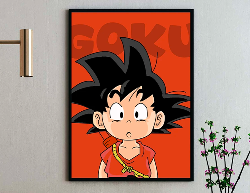 Goku character illustration poster by Lovely Nanda